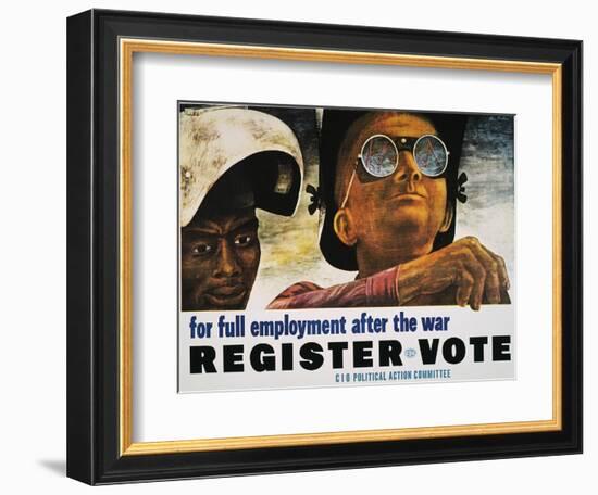 WWII: Employment Poster-Ben Shahn-Framed Premium Giclee Print