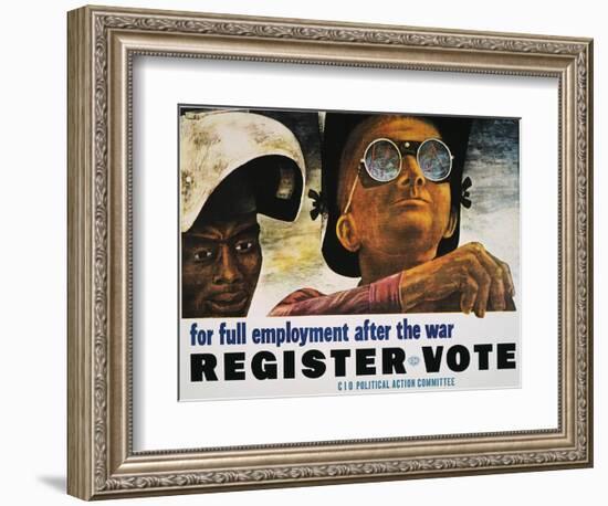 WWII: Employment Poster-Ben Shahn-Framed Giclee Print