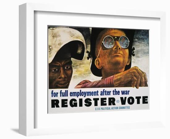 WWII: Employment Poster-Ben Shahn-Framed Giclee Print