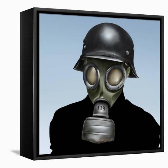 Wwii Gas Mask-anatomyofrockthe-Framed Stretched Canvas