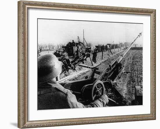 WWII German Anti Aircraft Crew--Framed Photographic Print