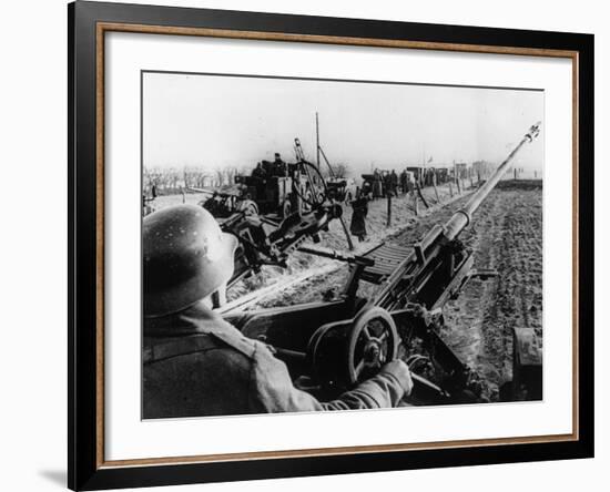 WWII German Anti Aircraft Crew-null-Framed Photographic Print