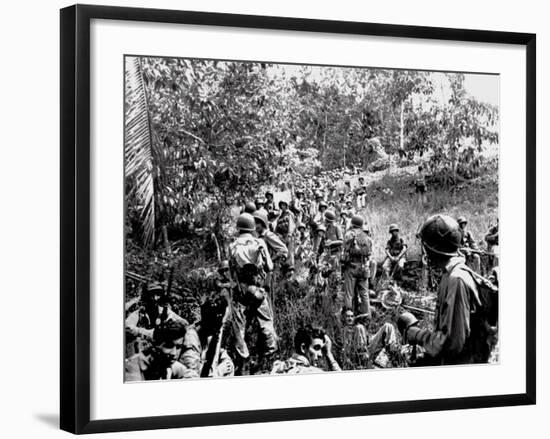 WWII Guadalcanal U.S. Marines-null-Framed Photographic Print