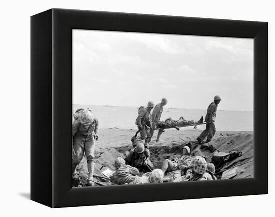 WWII Iwo Jima U.S. Invasion-Joe Rosenthal-Framed Premier Image Canvas