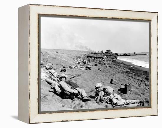 WWII Iwo Jima U.S. Invasion-Joe Rosenthal-Framed Premier Image Canvas