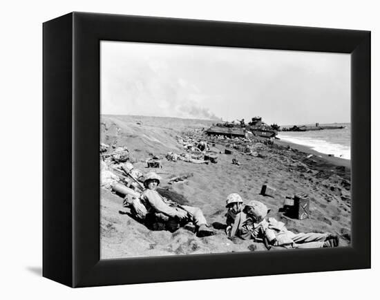 WWII Iwo Jima U.S. Invasion-Joe Rosenthal-Framed Premier Image Canvas