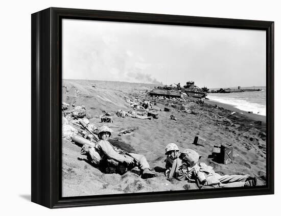 WWII Iwo Jima U.S. Invasion-Joe Rosenthal-Framed Premier Image Canvas