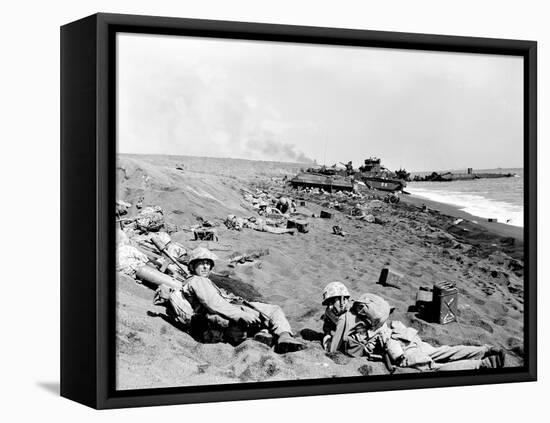 WWII Iwo Jima U.S. Invasion-Joe Rosenthal-Framed Premier Image Canvas