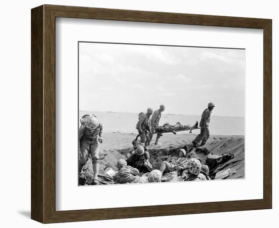 WWII Iwo Jima U.S. Invasion-Joe Rosenthal-Framed Photographic Print