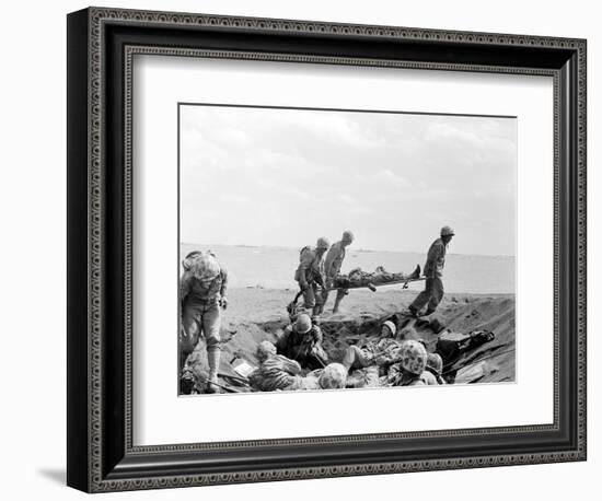 WWII Iwo Jima U.S. Invasion-Joe Rosenthal-Framed Photographic Print