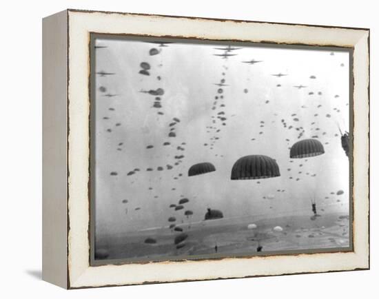 WWII Parachutes over Holland-null-Framed Premier Image Canvas