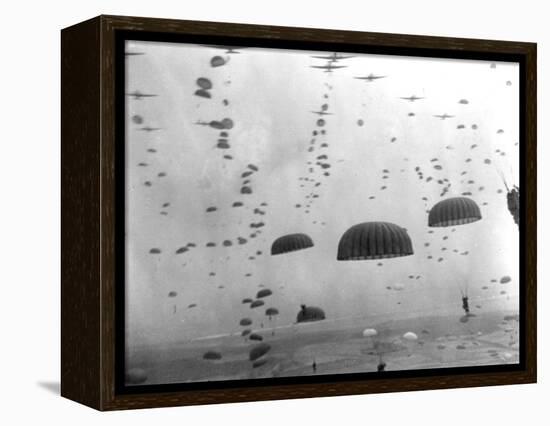 WWII Parachutes over Holland-null-Framed Premier Image Canvas