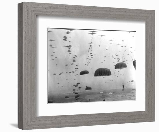 WWII Parachutes over Holland-null-Framed Photographic Print