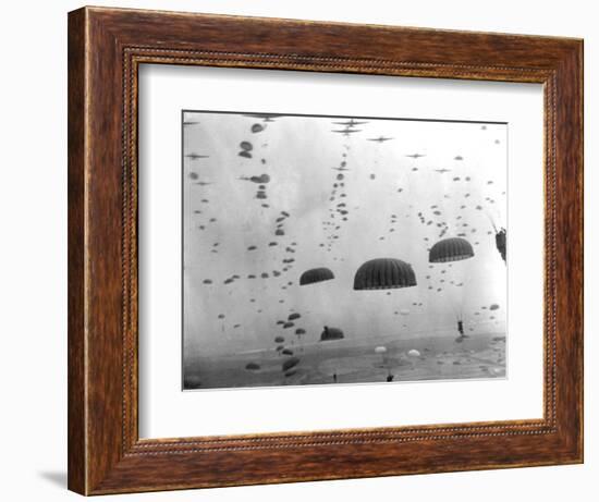 WWII Parachutes over Holland-null-Framed Photographic Print