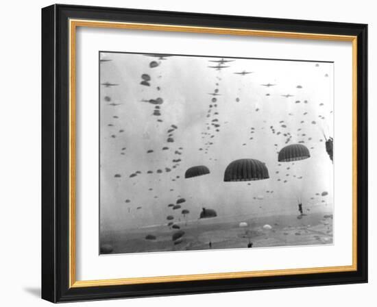 WWII Parachutes over Holland-null-Framed Photographic Print