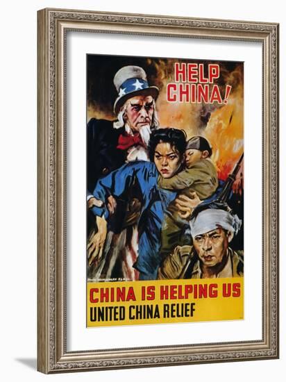 WWII Poster: "Help China"-James Montgomery Flagg-Framed Giclee Print