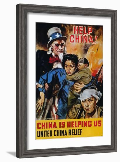 WWII Poster: "Help China"-James Montgomery Flagg-Framed Giclee Print