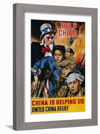 WWII Poster: "Help China"-James Montgomery Flagg-Framed Giclee Print