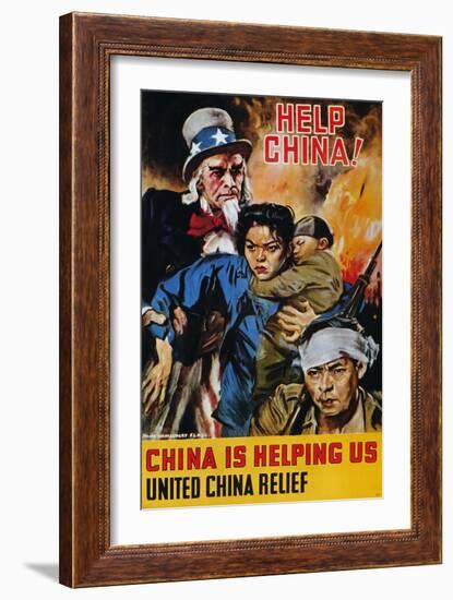 WWII Poster: "Help China"-James Montgomery Flagg-Framed Giclee Print