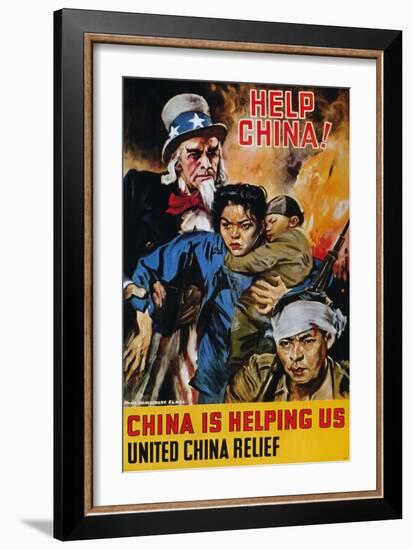 WWII Poster: "Help China"-James Montgomery Flagg-Framed Giclee Print