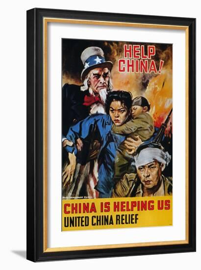 WWII Poster: "Help China"-James Montgomery Flagg-Framed Giclee Print