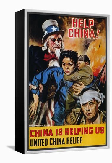 WWII Poster: "Help China"-James Montgomery Flagg-Framed Premier Image Canvas