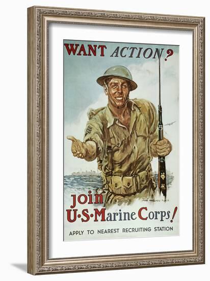 WWII Recruiting Poster-James Montgomery Flagg-Framed Giclee Print