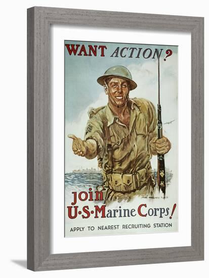 WWII Recruiting Poster-James Montgomery Flagg-Framed Giclee Print