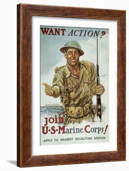 WWII Recruiting Poster-James Montgomery Flagg-Framed Giclee Print