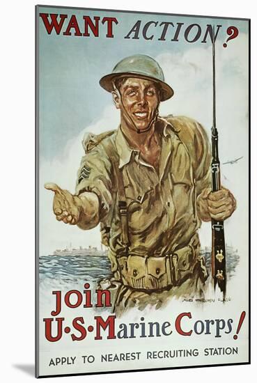 WWII Recruiting Poster-James Montgomery Flagg-Mounted Giclee Print