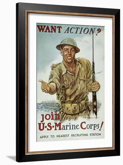 WWII Recruiting Poster-James Montgomery Flagg-Framed Premium Giclee Print