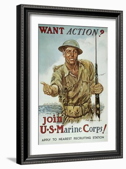 WWII Recruiting Poster-James Montgomery Flagg-Framed Premium Giclee Print