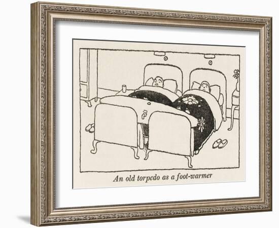 WWII Recycling: Torpedo Foot Warmer-William Heath Robinson-Framed Art Print