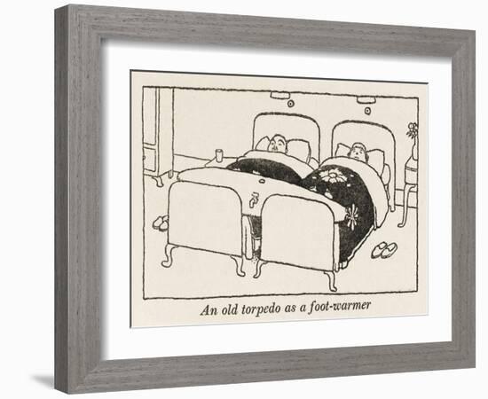 WWII Recycling: Torpedo Foot Warmer-William Heath Robinson-Framed Art Print