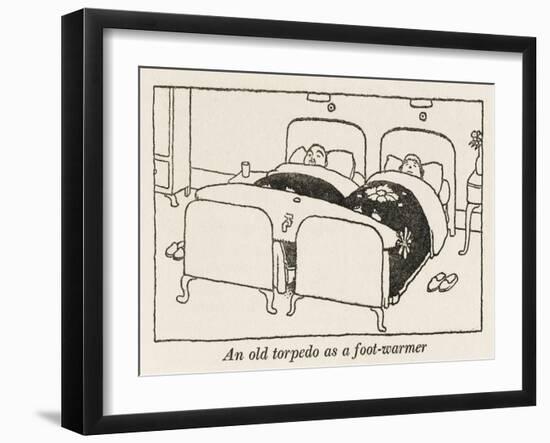 WWII Recycling: Torpedo Foot Warmer-William Heath Robinson-Framed Art Print