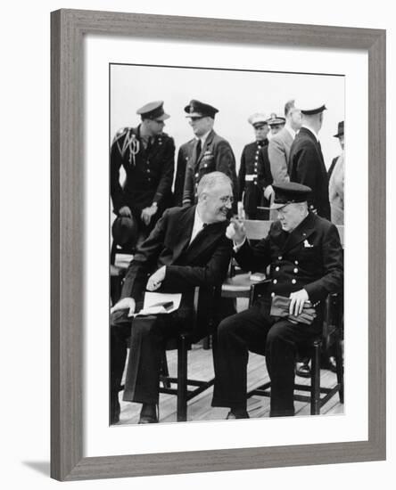 WWII Roosevelt Churchill-null-Framed Photographic Print