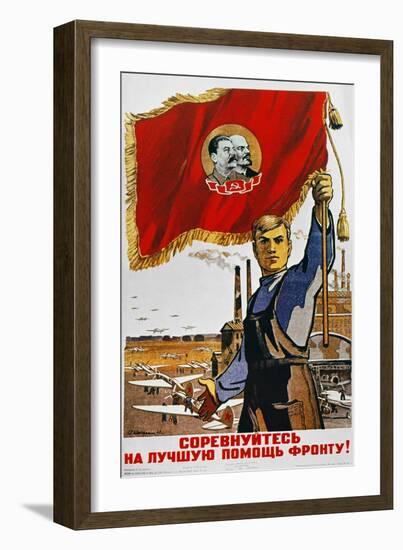 WWII: Russian Poster, 1942-null-Framed Giclee Print