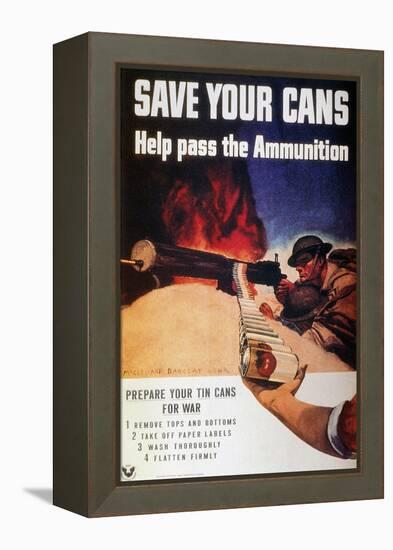 WWII: Save Cans Poster-null-Framed Premier Image Canvas