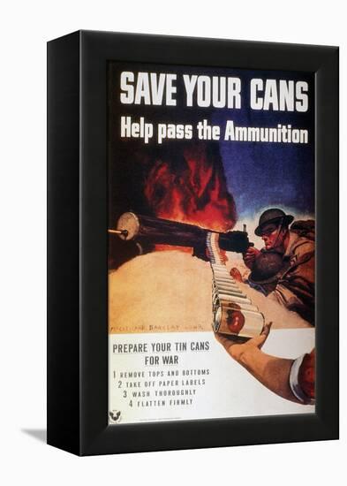 WWII: Save Cans Poster-null-Framed Premier Image Canvas