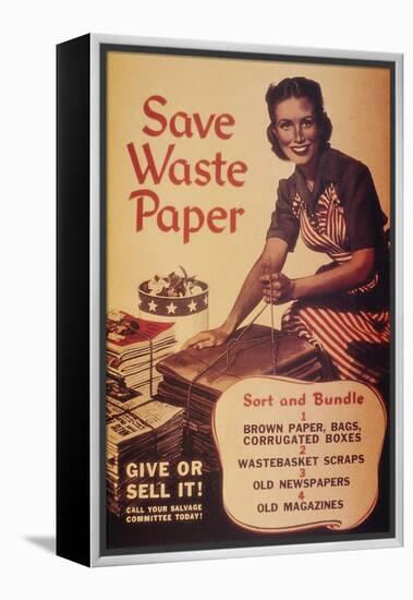 WWII: 'save Waste Paper'-null-Framed Premier Image Canvas