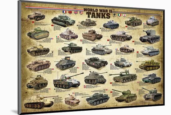 WWII Tanks-null-Mounted Art Print