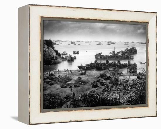 WWII U.S. Invasion Okinawa-null-Framed Premier Image Canvas