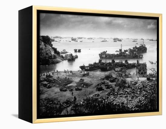 WWII U.S. Invasion Okinawa-null-Framed Premier Image Canvas