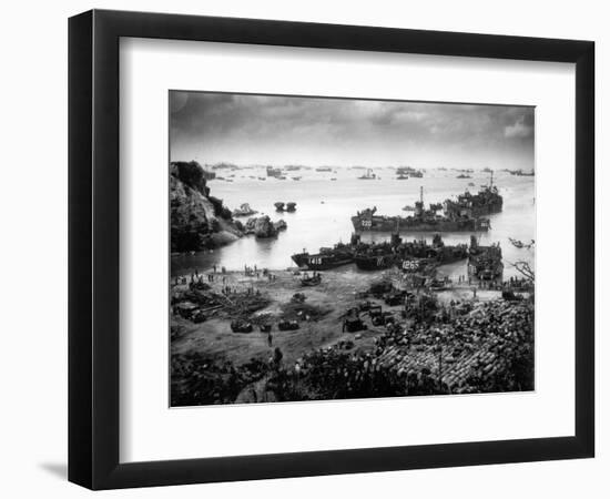 WWII U.S. Invasion Okinawa-null-Framed Photographic Print