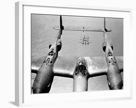WWII U.S. Lockheed P38 Lightning-null-Framed Photographic Print