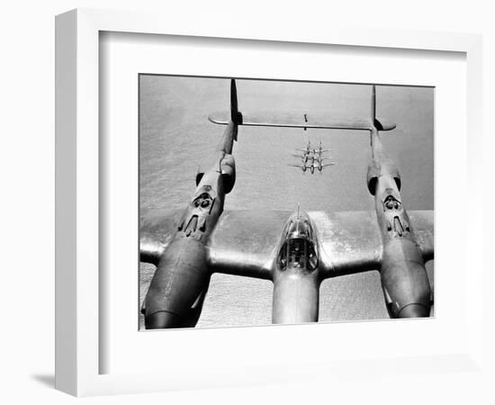 WWII U.S. Lockheed P38 Lightning-null-Framed Photographic Print