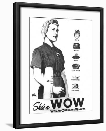 WWII U.S. Woman Ordnance Worker-U.S. Army Signal Corps-Framed Photographic Print