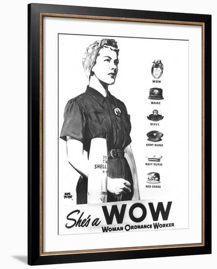 WWII U.S. Woman Ordnance Worker-U.S. Army Signal Corps-Framed Photographic Print