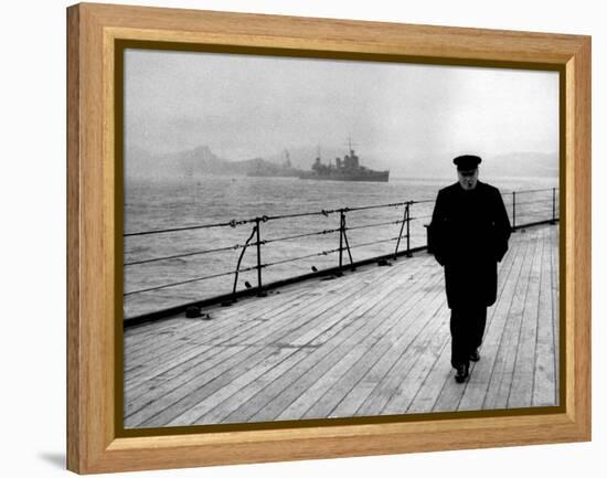 WWII, Winston Churchill, U.K. Prime Minister-Science Source-Framed Premier Image Canvas