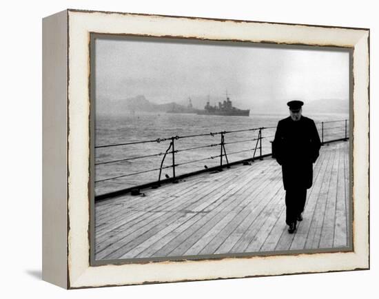 WWII, Winston Churchill, U.K. Prime Minister-Science Source-Framed Premier Image Canvas